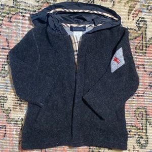 Burberry Baby Wool Blend hoodie with Argyle Embroidered Logo🔥 Like New! 12 Mo🎄